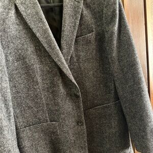 Gray Herringbone Blazer